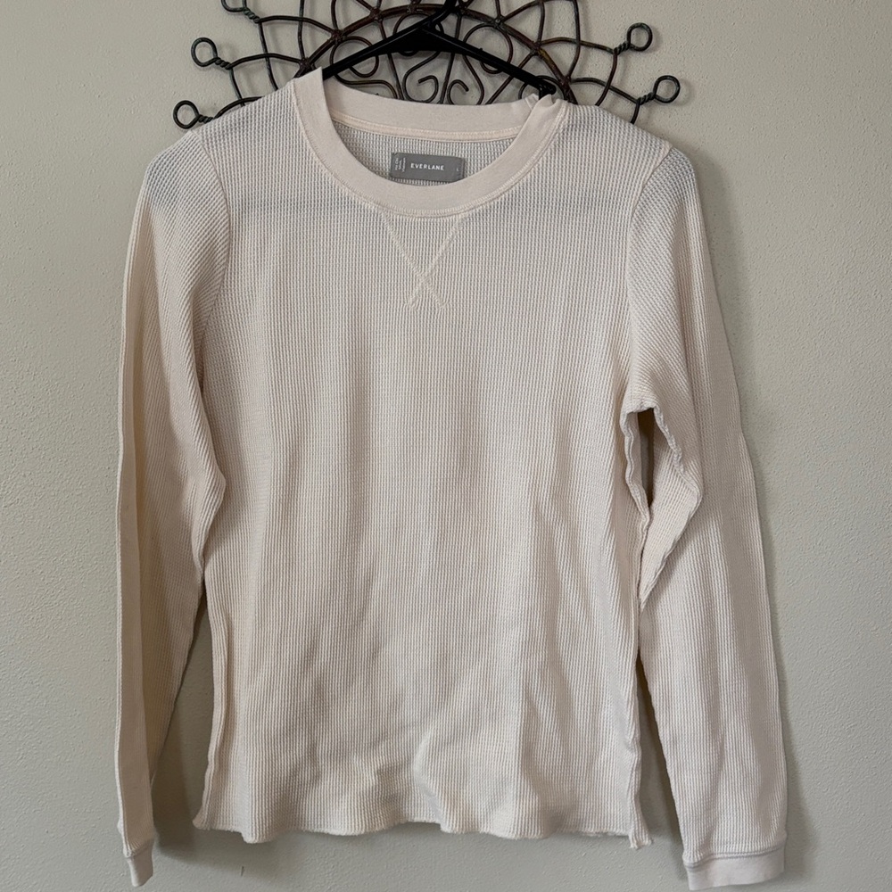 Everlane Off-White Waffle Thermal Long Sleeve